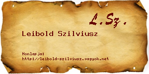 Leibold Szilviusz névjegykártya